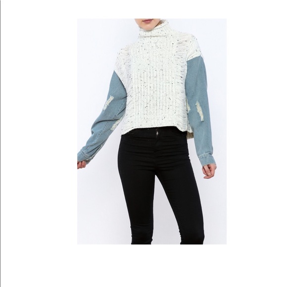 Sugarlips | Sweaters | Denim Sleeve 